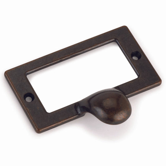 Drawer Pull with Card Holder - Dark Copper Finish